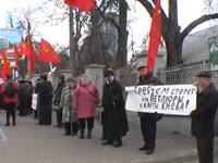 Пикет против переименования улицы Коминтерна в улицу Петлюры
